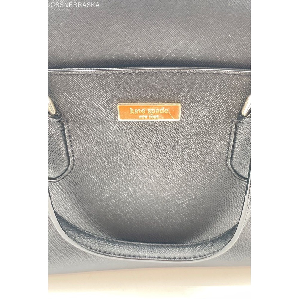 Kate Spade Black "Lanae" Laurel Way‎ Black Satchel Crossbody Handbag - Size M - Picture 2 of 11
